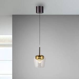 Paul Neuhaus Smart LED závesné svetlo Q-Kon zlatej farby Ø 21 cm