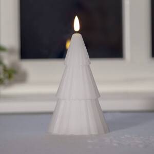 LED sviečka Flamme Grany, biela, 18 cm, z pravého vosku, na batérie