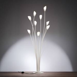 Stojacia lampa Gloriosa, krémová, sklo, 9 svetiel