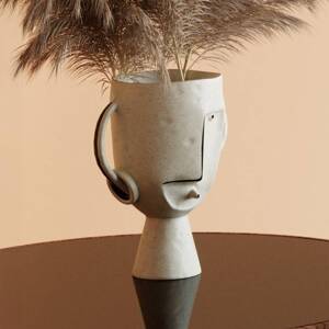Váza KARE Face Pot, výška 30 cm, glazovaná kamenina, maľovaná