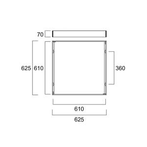 Súprava rámov na povrchovú montáž pre LED panely Sylvania, 62,5 x 62,5 cm