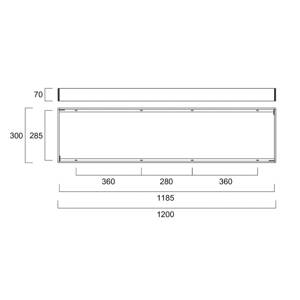 Sada montážnych rámov Sylvania pre LED panely, 120 x 30 cm