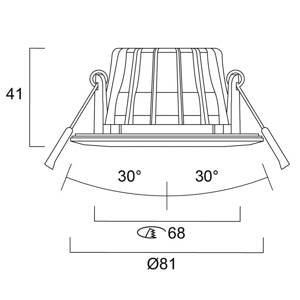 Zapustené svietidlo Sylvania Obico 68, chróm, IP65, CCT, stmievateľné