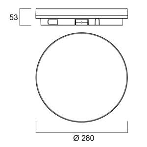 Stropné svietidlo Sylvania Start Surface Slim, Ø 28 cm, IP54, tl.