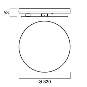 Stropné svietidlo Sylvania Start Surface Slim, Ø 33 cm, IP54, tl.