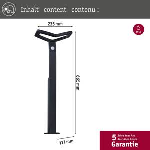Paulmann Inteligentné senzorové osvetlenie chodníka Alara, RGBW antracit IP44