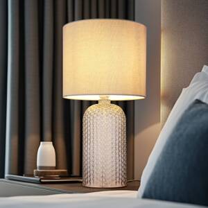 Stolová lampa Sofia, sivá, výška 50 cm, látka/sklo