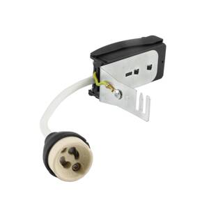 Zásuvka GU10 s dištančnou vložkou, biela, kábel 10 cm max. 35 W