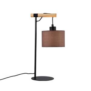 Stolová lampa Rika, výška 46 cm, sivá/čierna, látka/kov