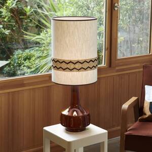 MARKET SET Stolová lampa Jimmy, hnedá/béžová, 83 cm, lemovanie