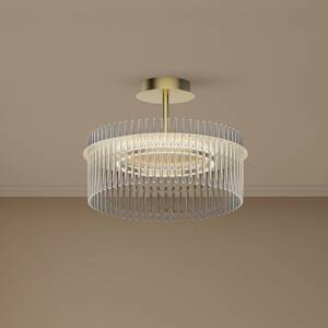 Lindby stropné LED svetlo Nubo, kruh, zlatá, sklo, Ø 45 cm
