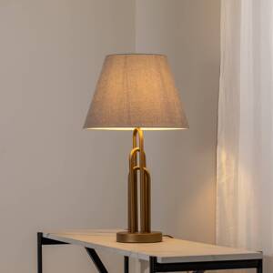 Stolová lampa Lazar, sivá/zlatá antik, výška 65 cm, textil/kov